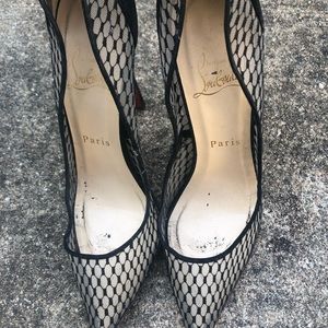 Christian Louboutin Black mesh heels size 38